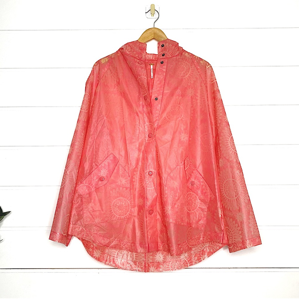 Free People Spinning Circles Raincoat Size M/L Rare HTF